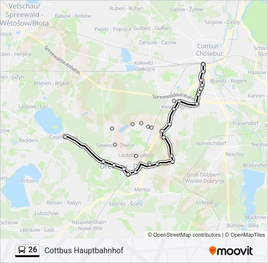 Автобус 26: карта маршрута