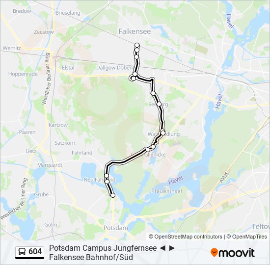 604 bus Line Map