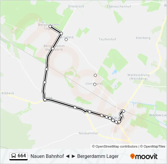 664 Bus Line Map