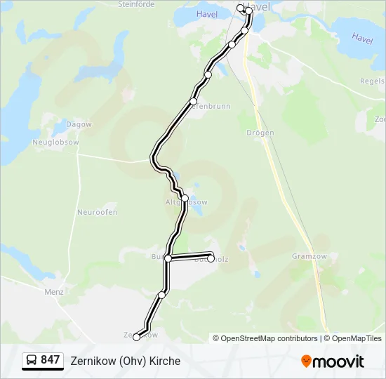 847 Bus Line Map