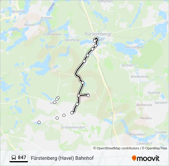 847 Bus Line Map