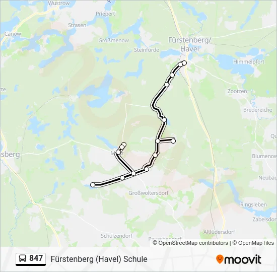 Автобус 847: карта маршрута