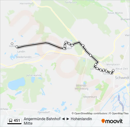 451 Bus Line Map
