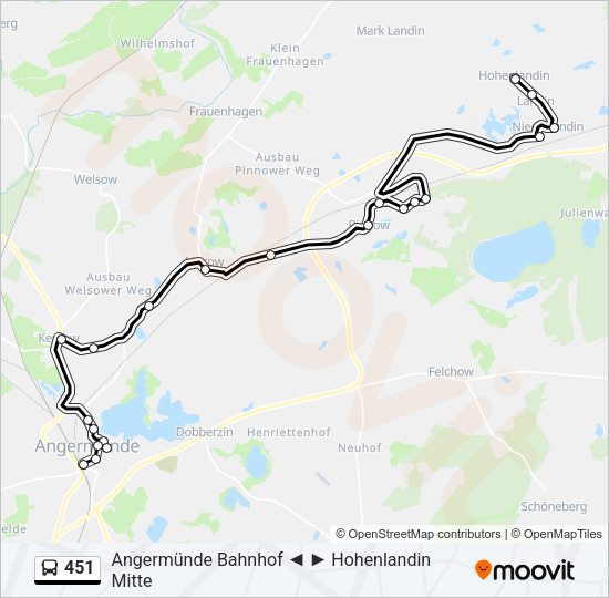 Автобус 451: карта маршрута