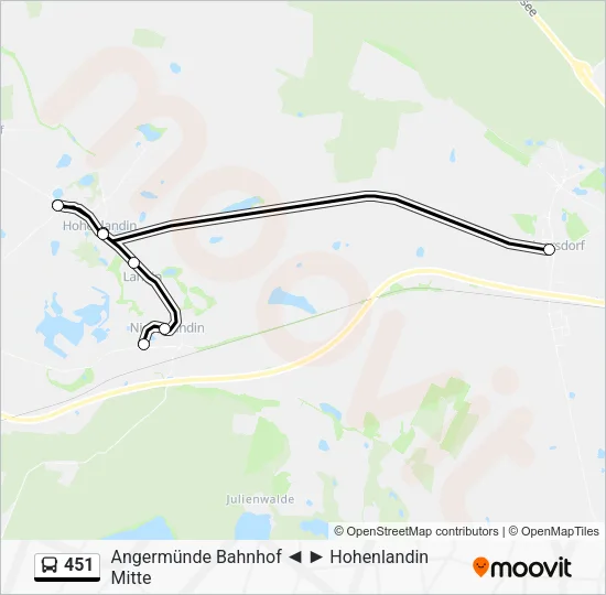 Автобус 451: карта маршрута