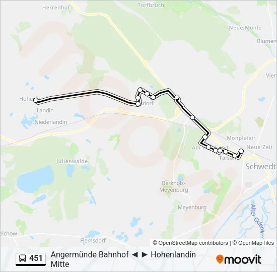 451 Bus Line Map
