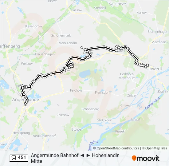 Автобус 451: карта маршрута
