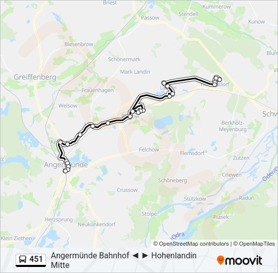 Автобус 451: карта маршрута