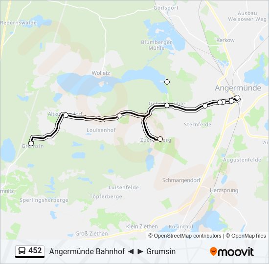 452 bus Line Map