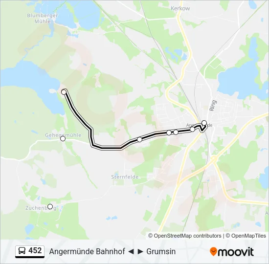 452 Bus Line Map