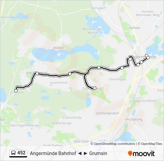 Автобус 452: карта маршрута