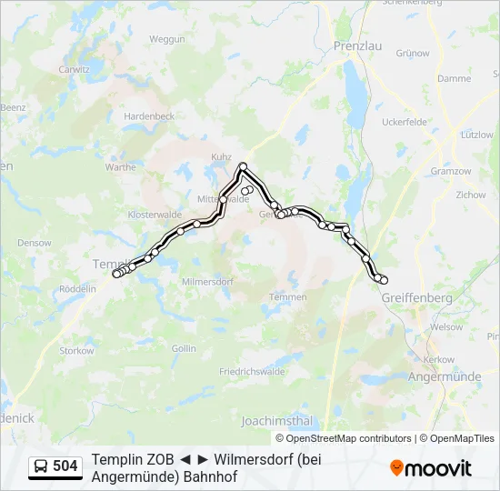 504 Bus Line Map