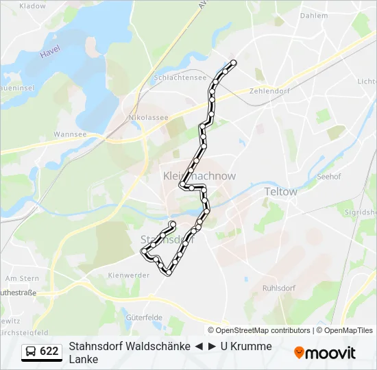 622 Bus Line Map