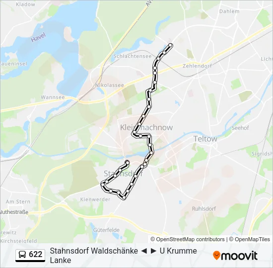 622 Bus Line Map