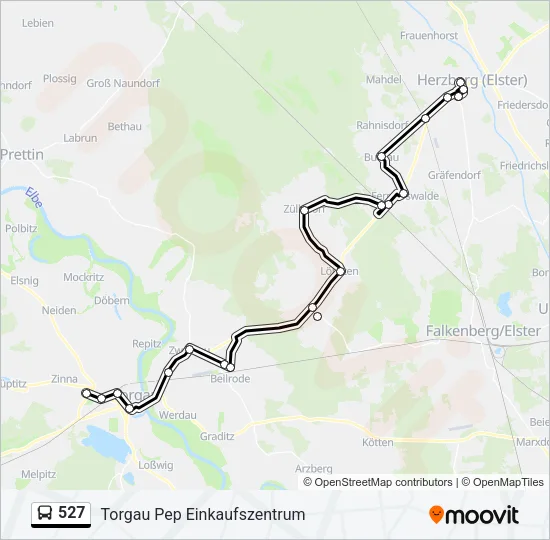 527 Bus Line Map
