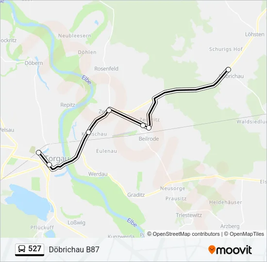 527 Bus Line Map