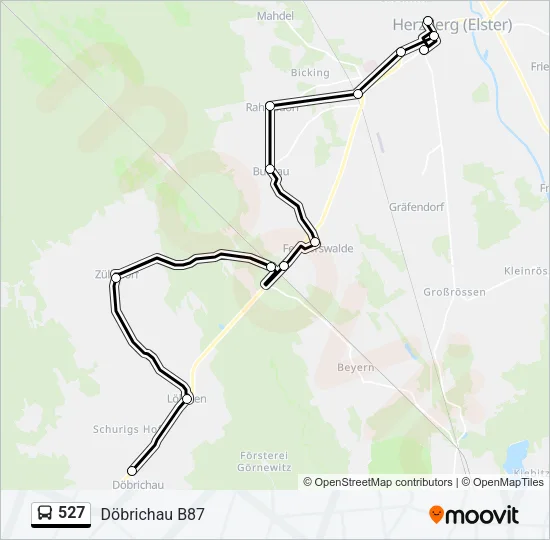 527 Bus Line Map
