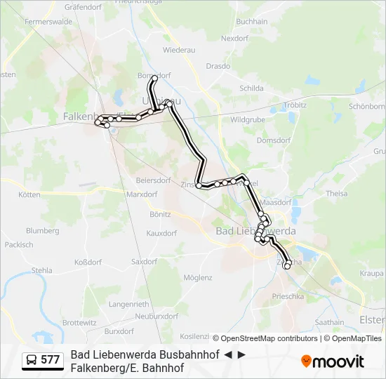 Buslinie 577 Karte