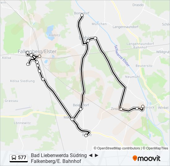 577 bus Line Map