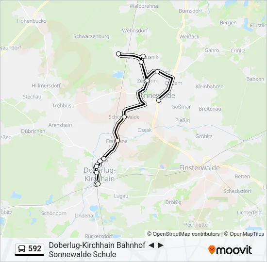 592 Bus Line Map