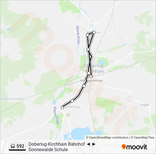 Автобус 592: карта маршрута