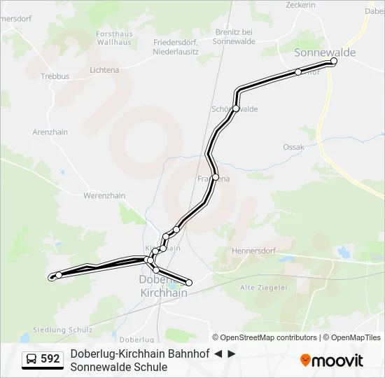 Автобус 592: карта маршрута