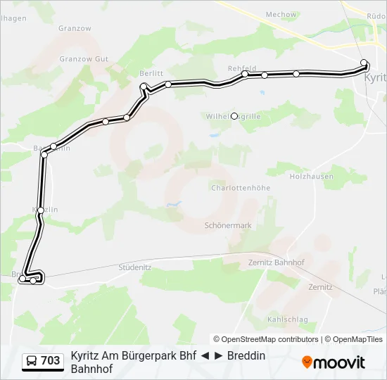 703 Bus Line Map
