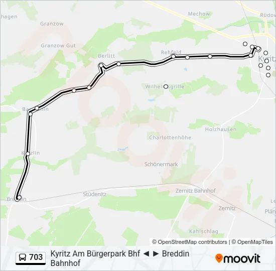 Автобус 703: карта маршрута