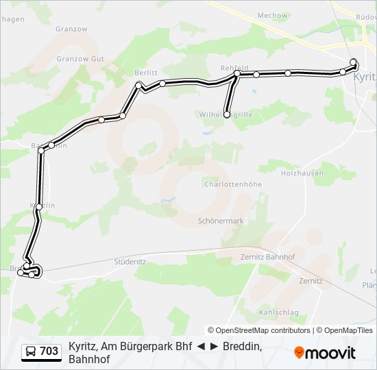 Автобус 703: карта маршрута