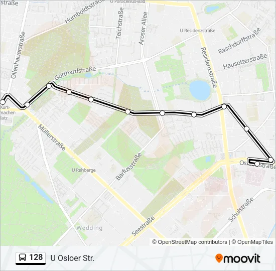 128 Bus Line Map
