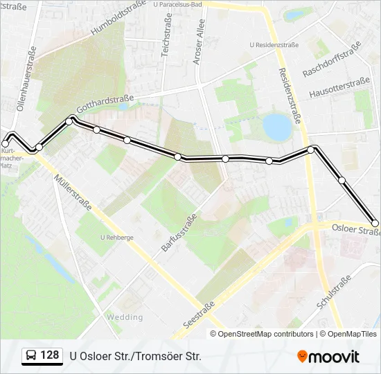 128 Bus Line Map