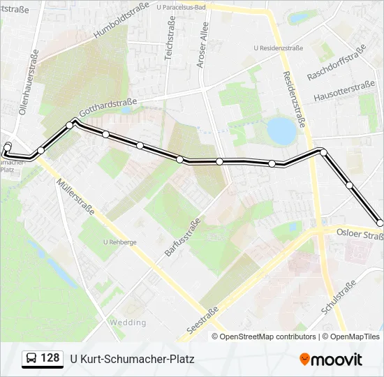128 Bus Line Map