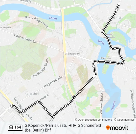 164 Bus Line Map
