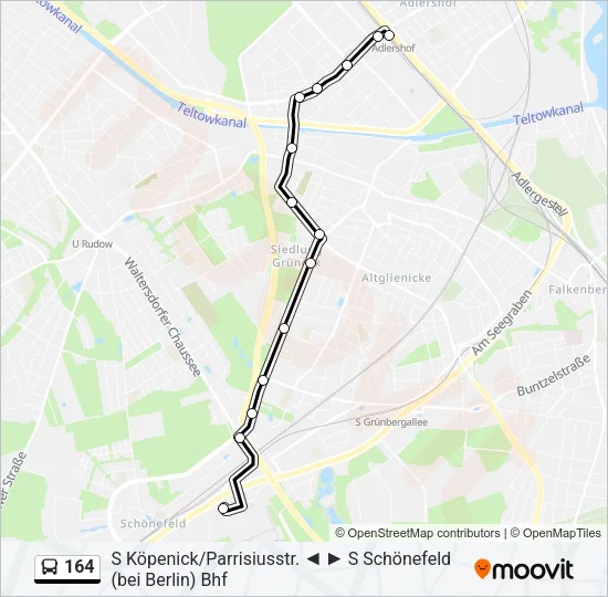 164 Bus Line Map