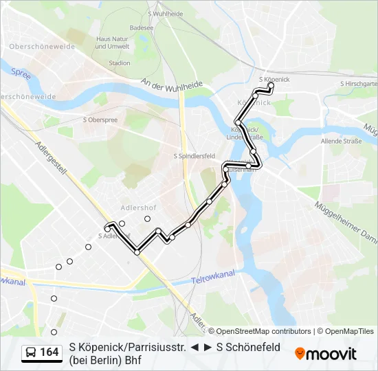 164 Bus Line Map