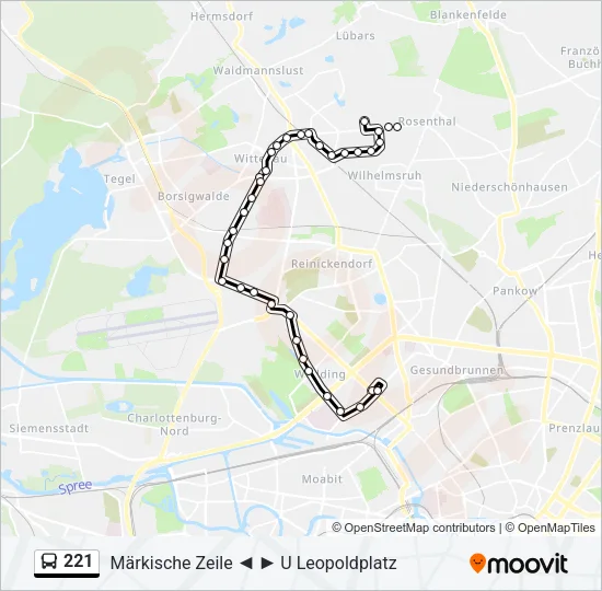 Автобус 221: карта маршрута
