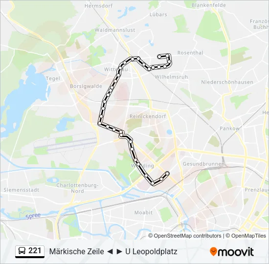 Автобус 221: карта маршрута