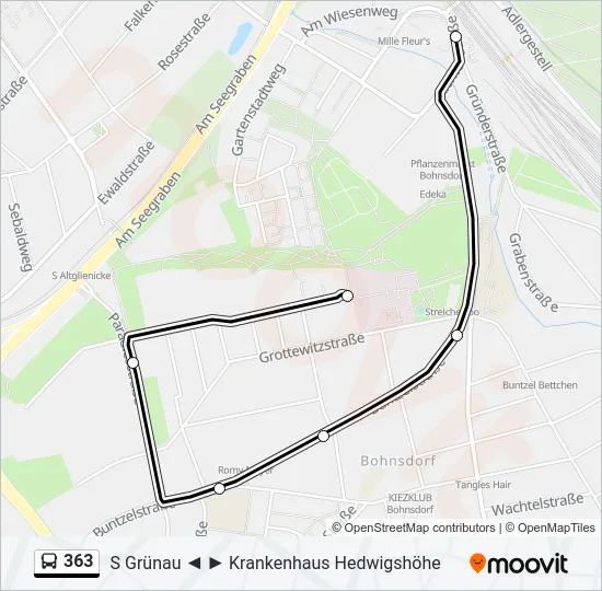 363 Bus Line Map