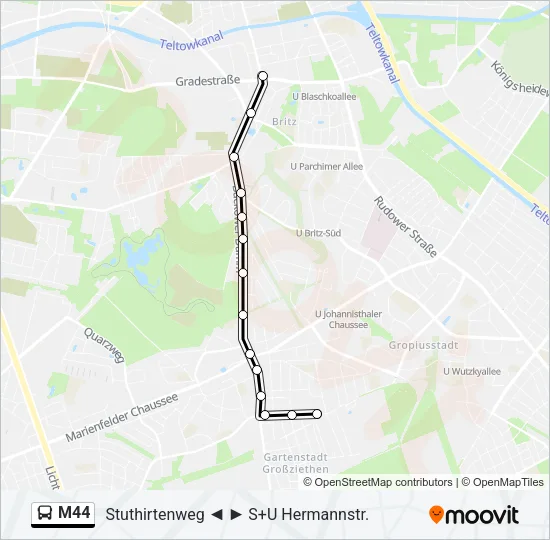 M44 Bus Line Map