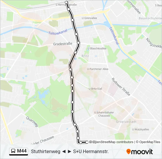 M44 Bus Line Map