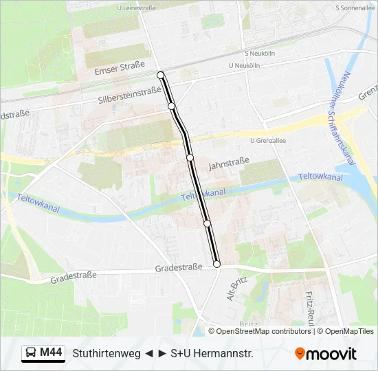M44 Bus Line Map