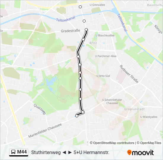 M44 Bus Line Map