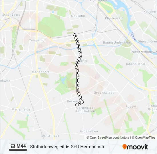 M44 Bus Line Map