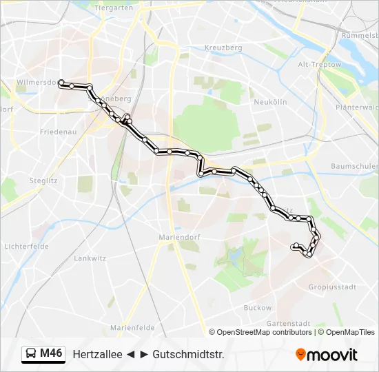 M46 Bus Line Map
