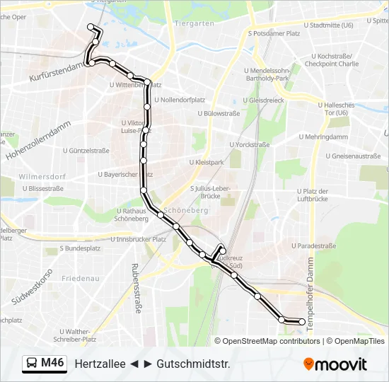 M46 Bus Line Map