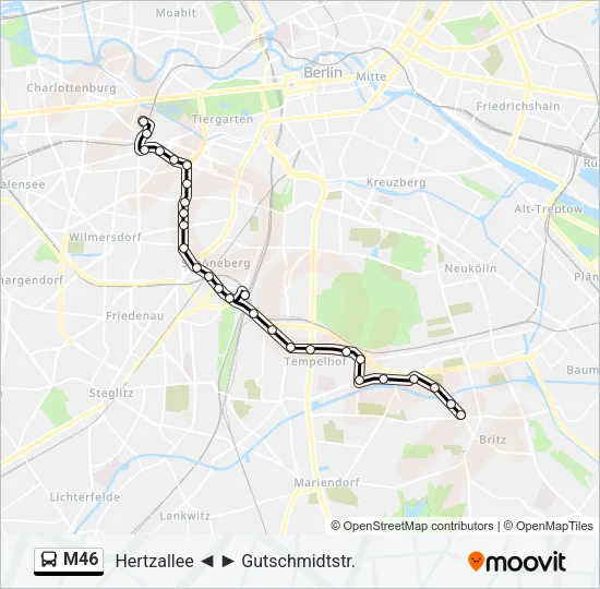 M46 Bus Line Map