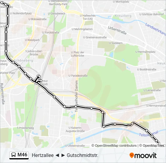 M46 Bus Line Map
