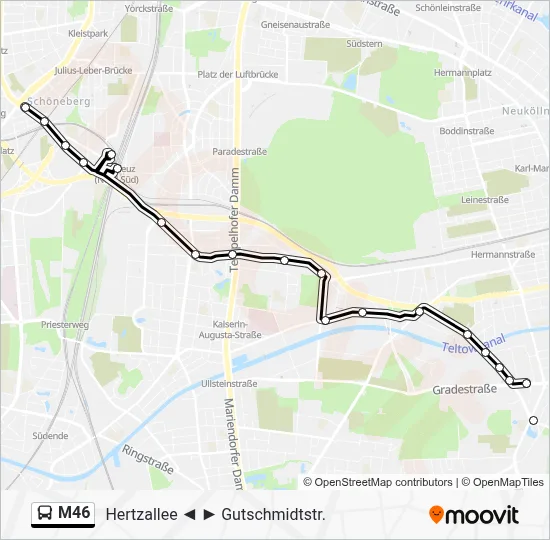 M46 Bus Line Map