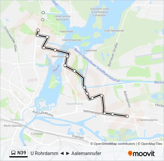 N39 Bus Line Map
