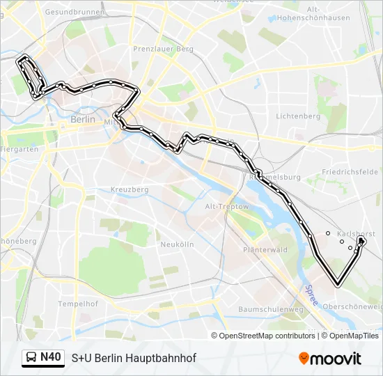 N40 Bus Line Map